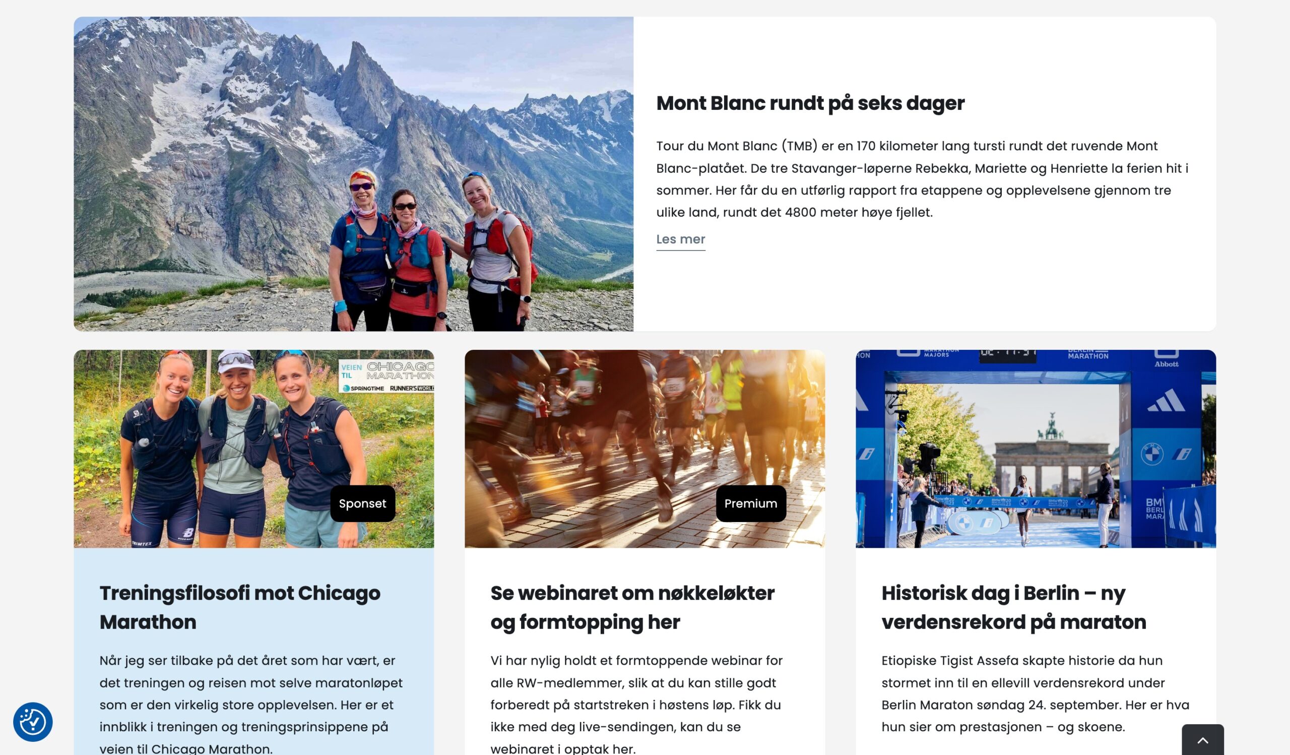 Forsiden til runnersworld.no